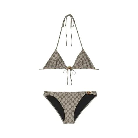 gucci gg bikini|GG stretch jersey bikini in beige and ebony .